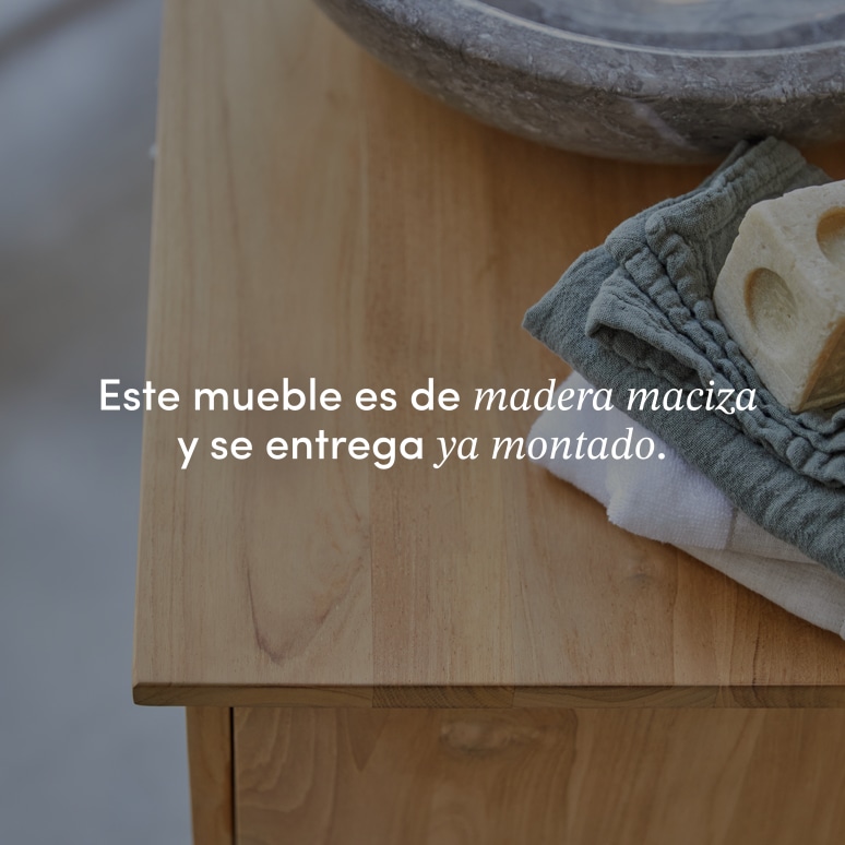 Soho - Mueble para lavabo de teca maciza de 85 cm