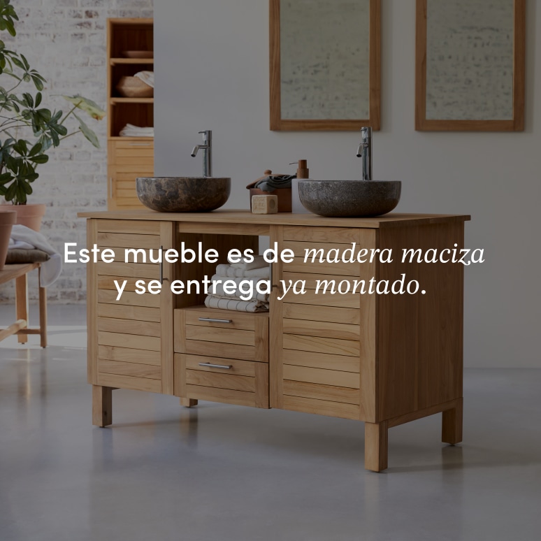 Soho - Mueble para lavabo de teca maciza de 125 cm