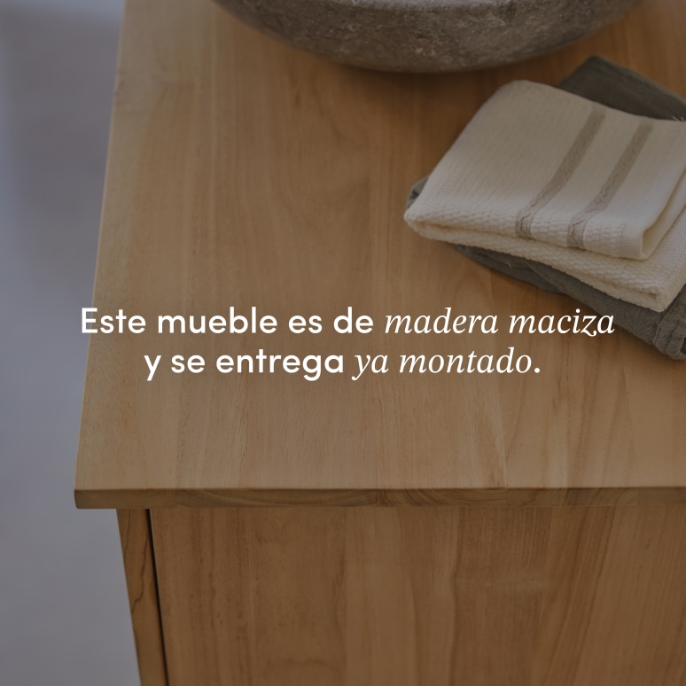 Soho - Mueble para lavabo de teca maciza de 165 cm