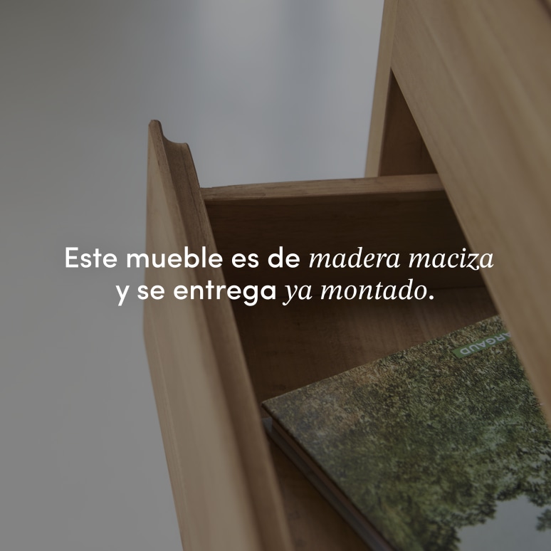 Eden - Mesita de noche de teca maciza 3 cajones