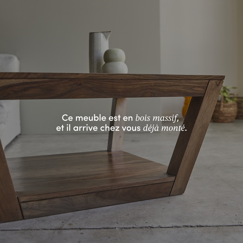 Villa - Table basse en palissandre massif