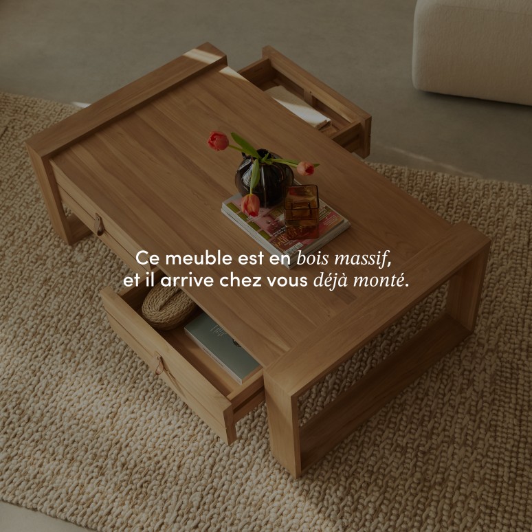 Minimalys - Table basse en teck massif