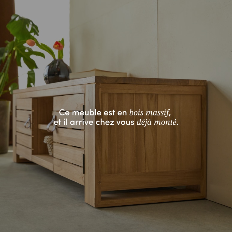 Minimalys - Meuble TV en teck massif 135 cm