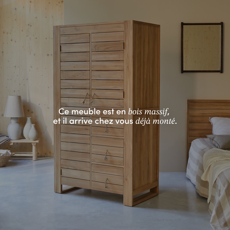Minimalys - Armoire penderie en teck massif