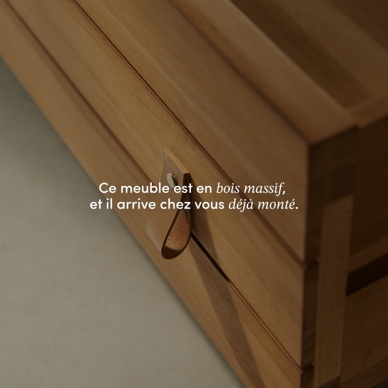 Minimalys - Armoire penderie d'entrée en teck massif