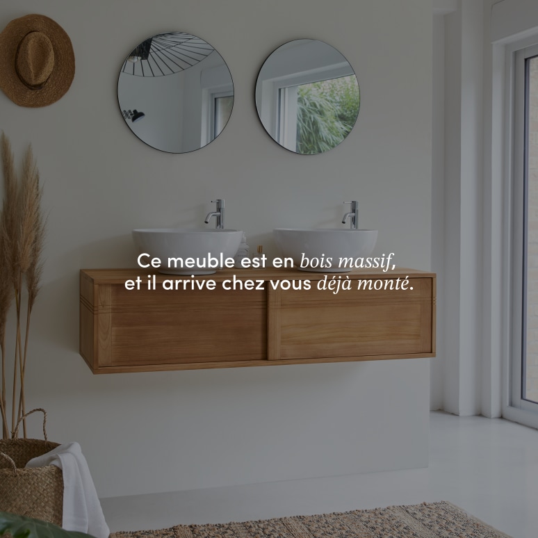 Basic - Meuble sous vasque en teck massif 140 cm