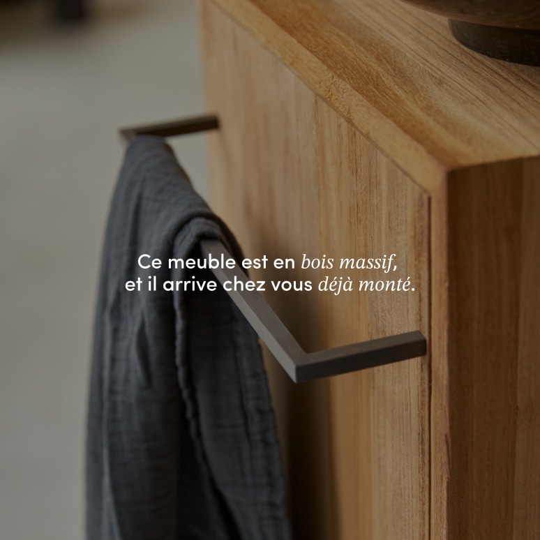 Stelle - Meuble sous vasque en teck massif gauche