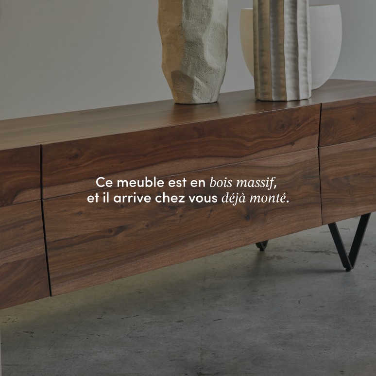 Metric - Meuble TV en palissandre massif 175 cm