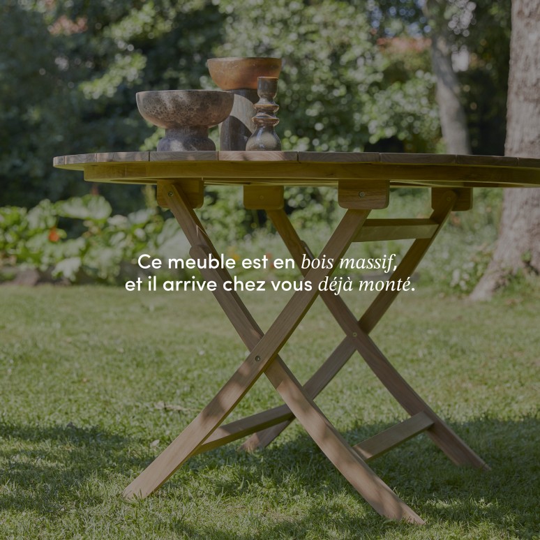 Andria - Table de jardin pliable en teck massif 6 pers.