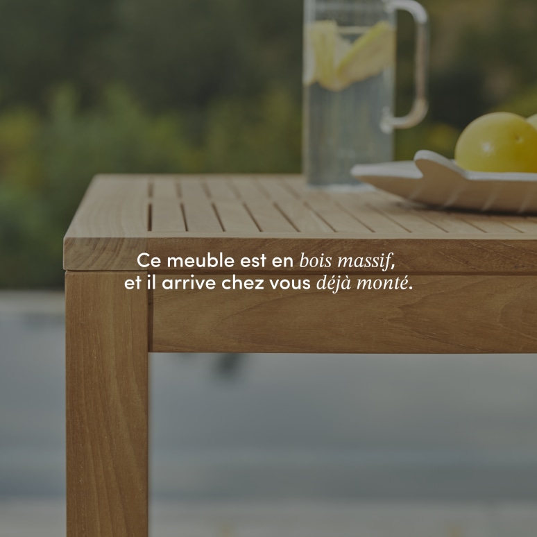 Teo - Ensemble de jardin en teck massif 4 chaises