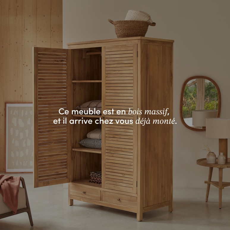 Suzette - Armoire d'entrée en teck massif