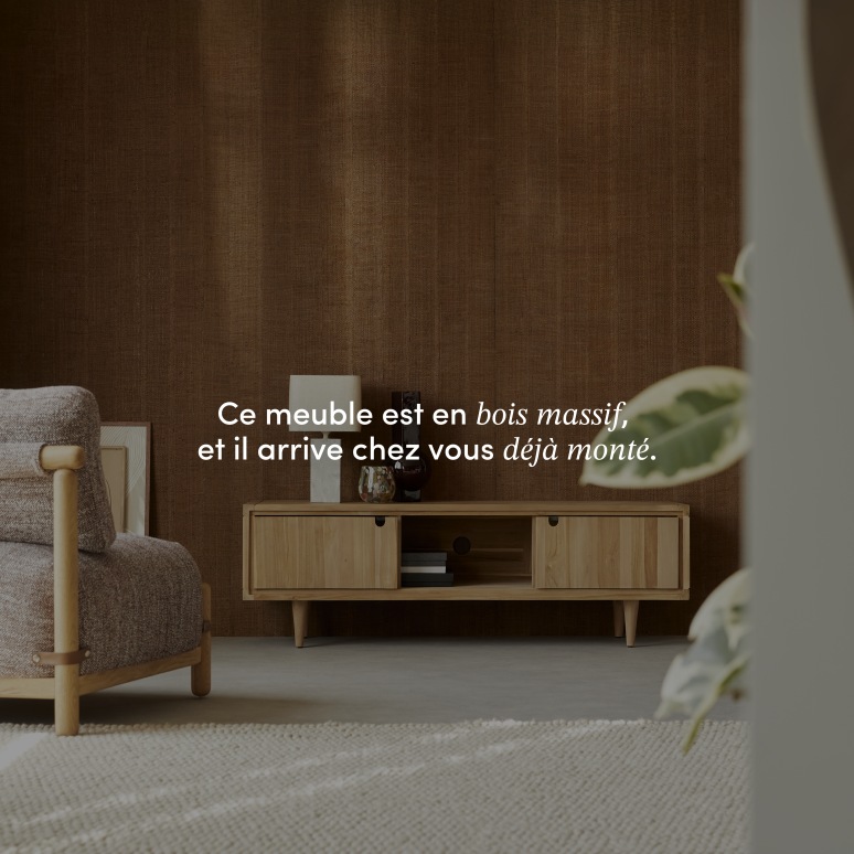 Jonàk - Meuble TV en teck massif 140 cm