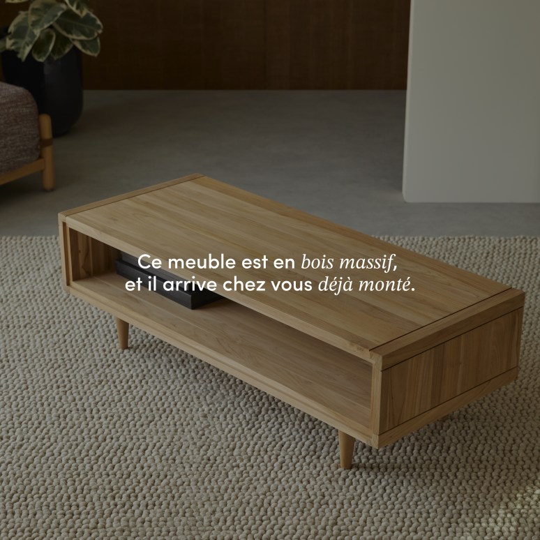 Jonàk - Table basse en teck massif