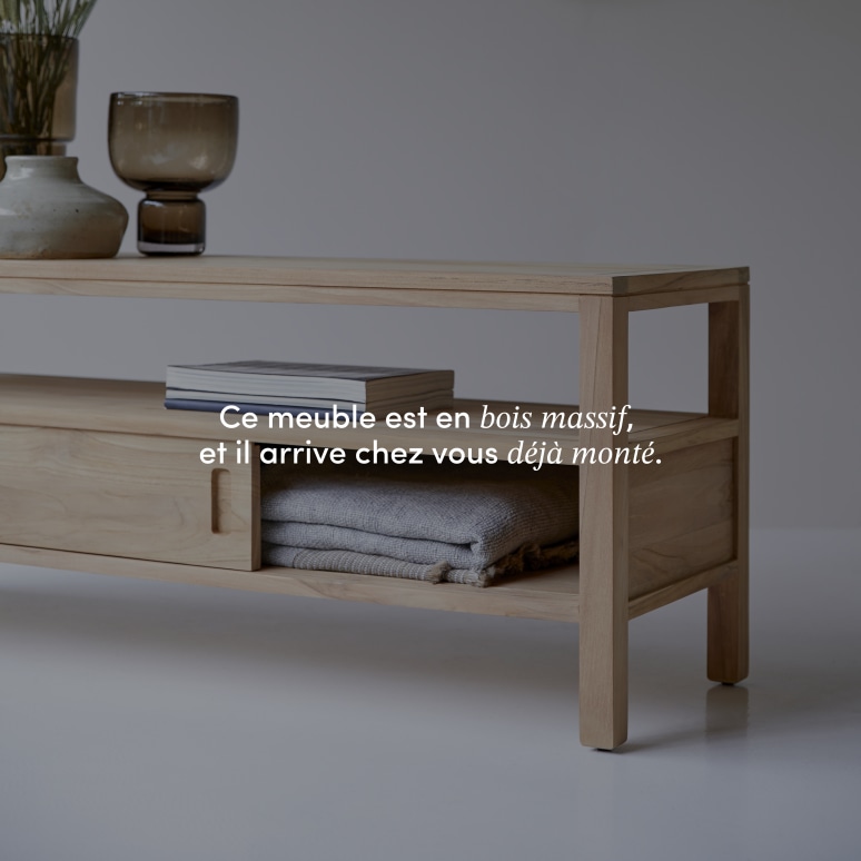 Anton - Meuble TV en teck massif 130 cm