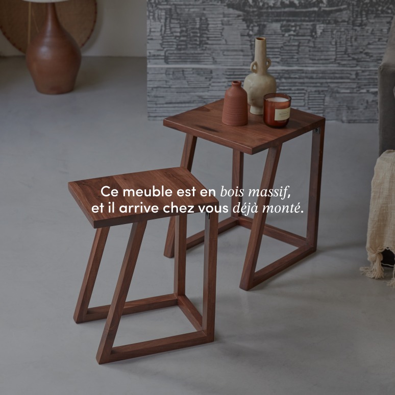 Gaspard - Bouts de canapé en palissandre massif