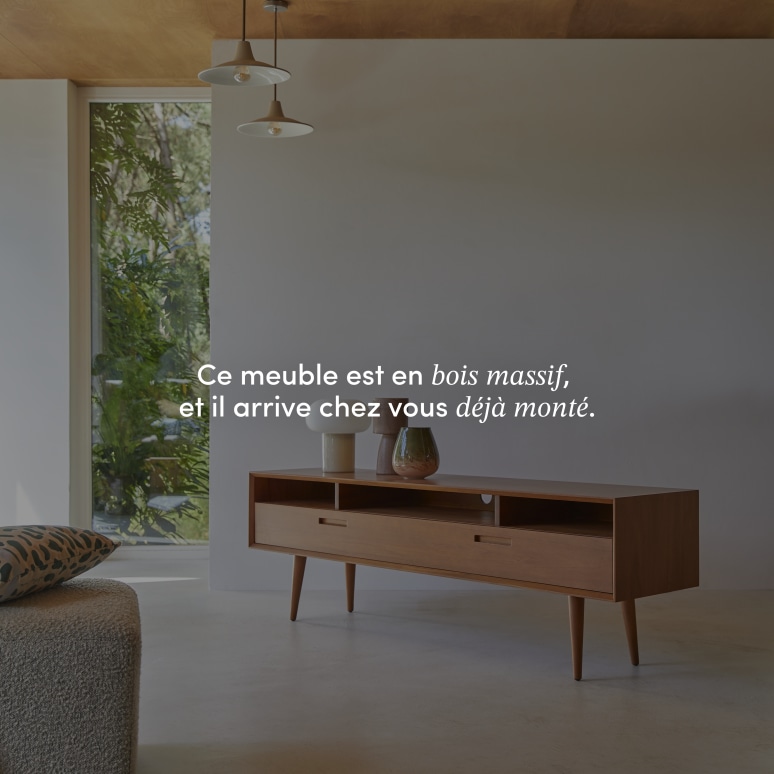 Magda 50's - Meuble TV en acajou 180 cm