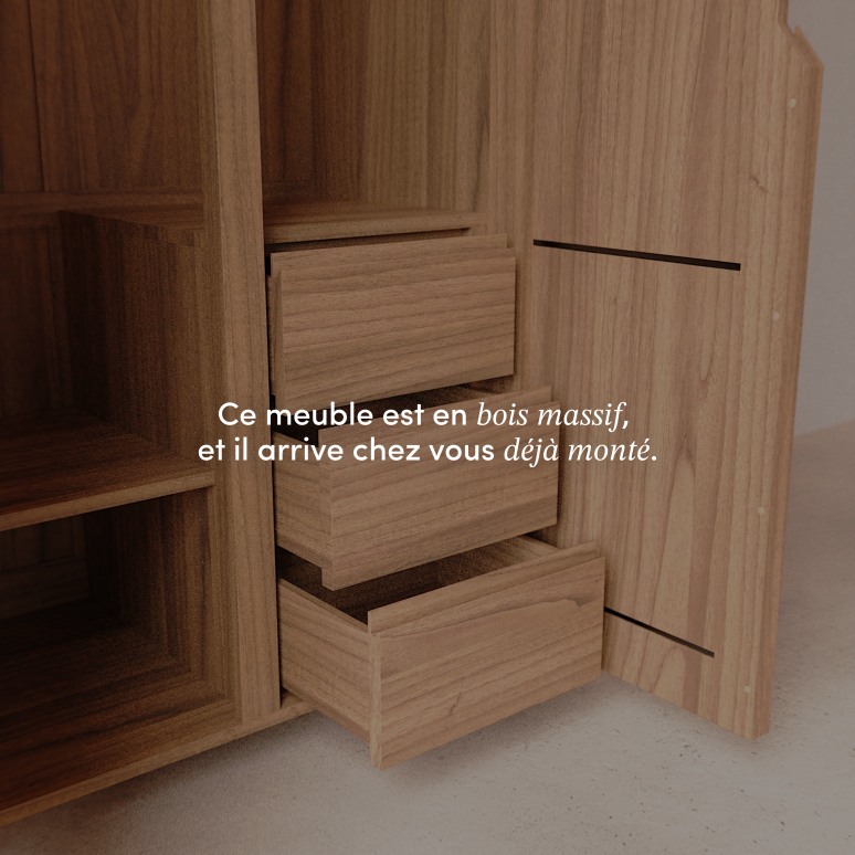 Greta - Armoire en teck massif