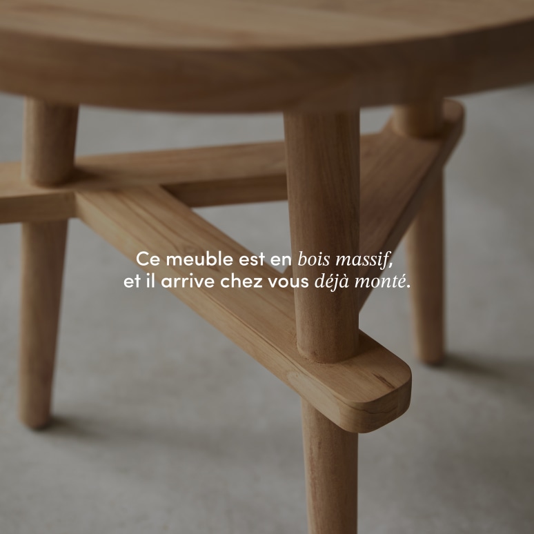 Paola - Bout de canapé en teck massif