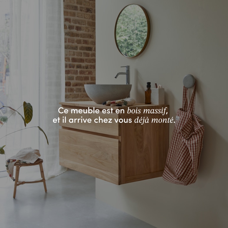 Jacob - Meuble sous vasque en teck massif 80 cm