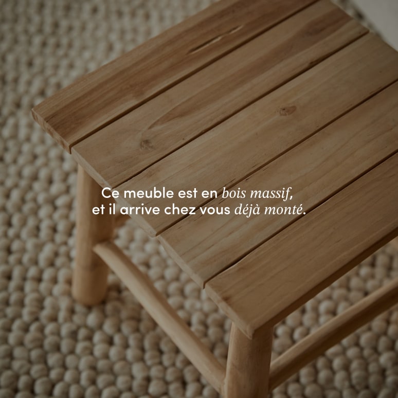 Kilim - Bout de canapé en teck massif