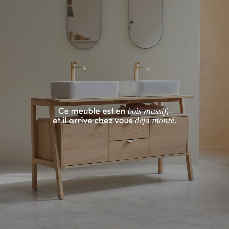 Pola - Meuble sous vasque en chêne massif 140 cm