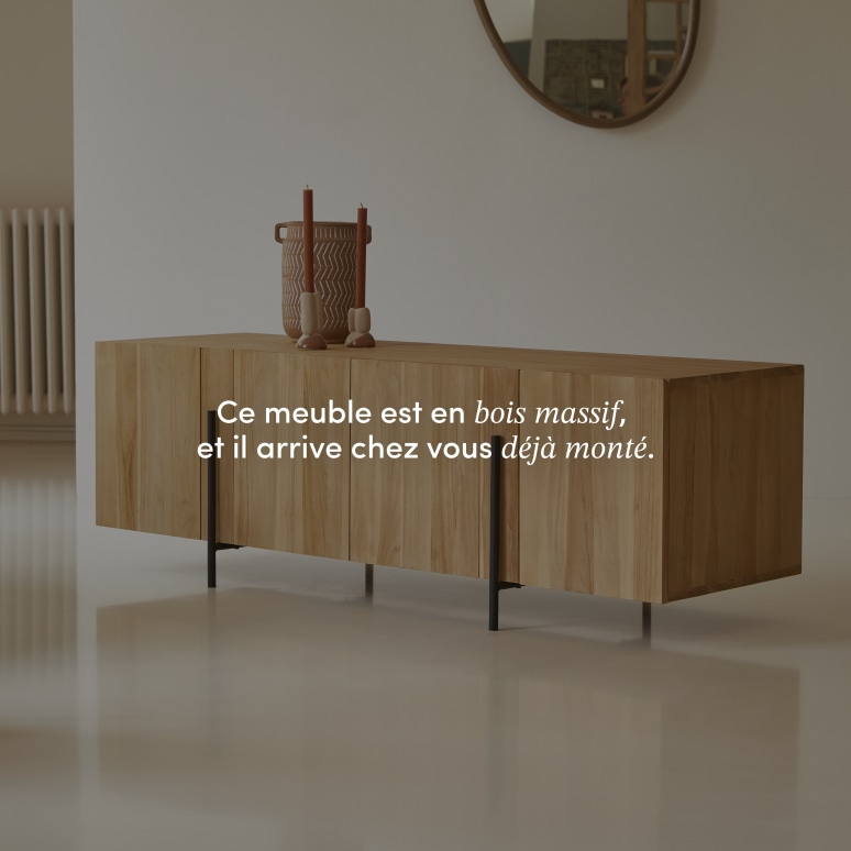 Honorine - Buffet bas en teck massif 165 cm