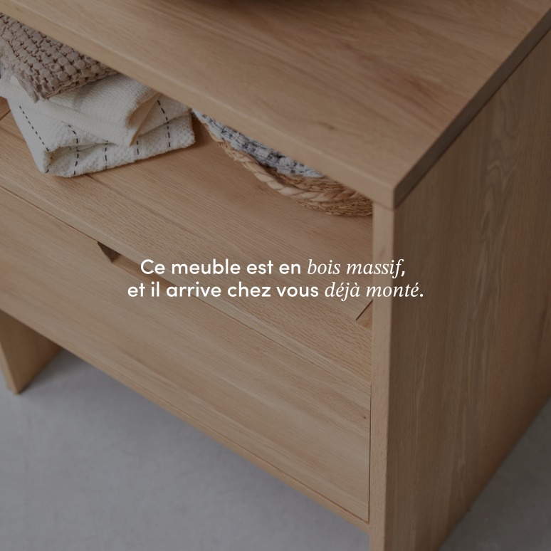 Kwarto - Meuble sous vasque en chêne massif 60 cm