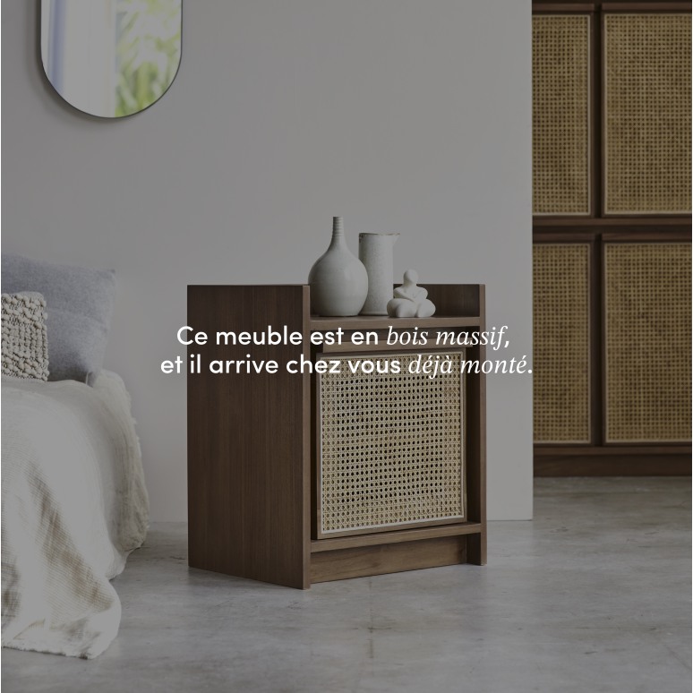 Roots - Chevet en teck massif et cannage