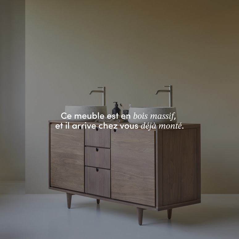 Jonàk - Meuble sous vasque en noyer massif 145 cm