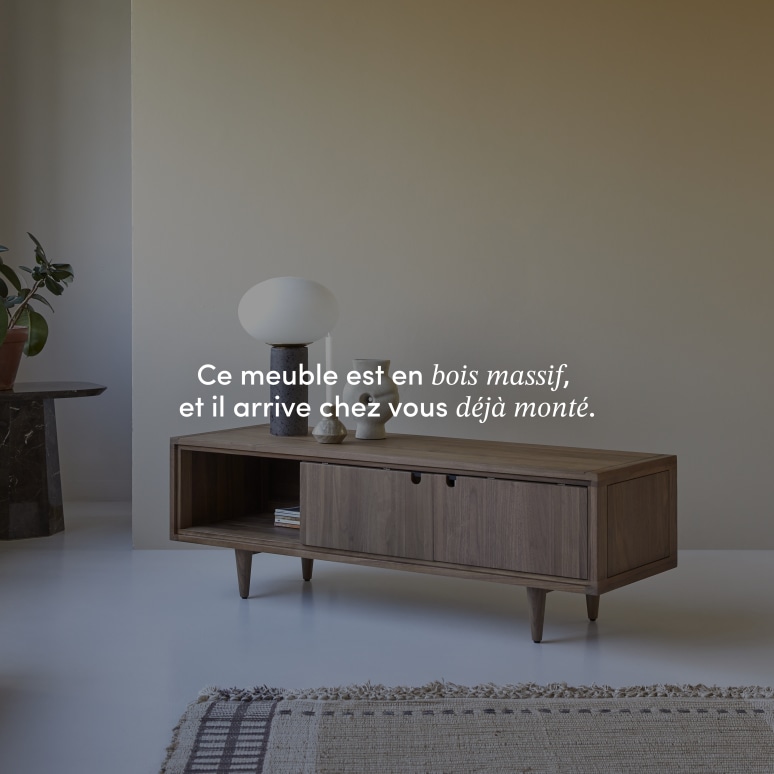 Jonàk - Meuble TV en noyer massif 140 cm