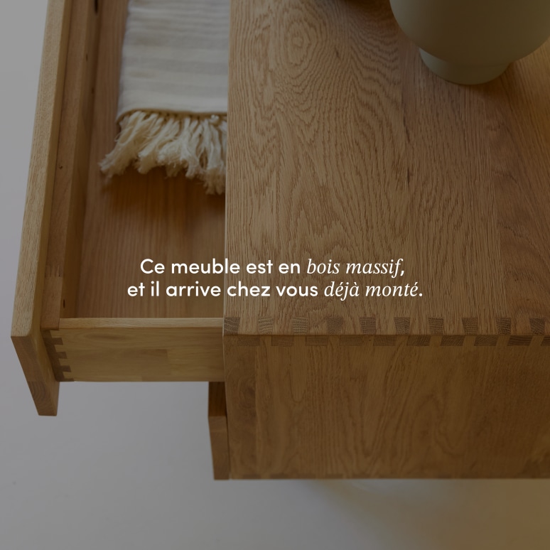 Jeanne - Meuble TV en chêne massif 200 cm