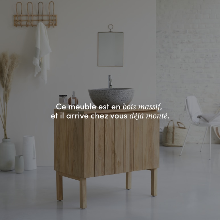 Jill - Meuble sous vasque en teck massif 80 cm