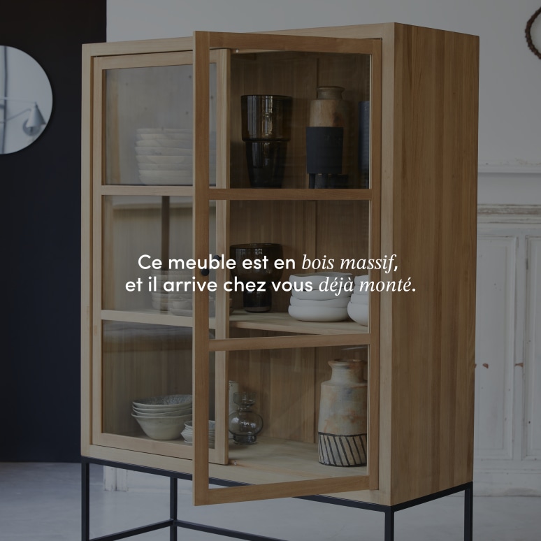 Babeth - Vaisselier haut en teck massif