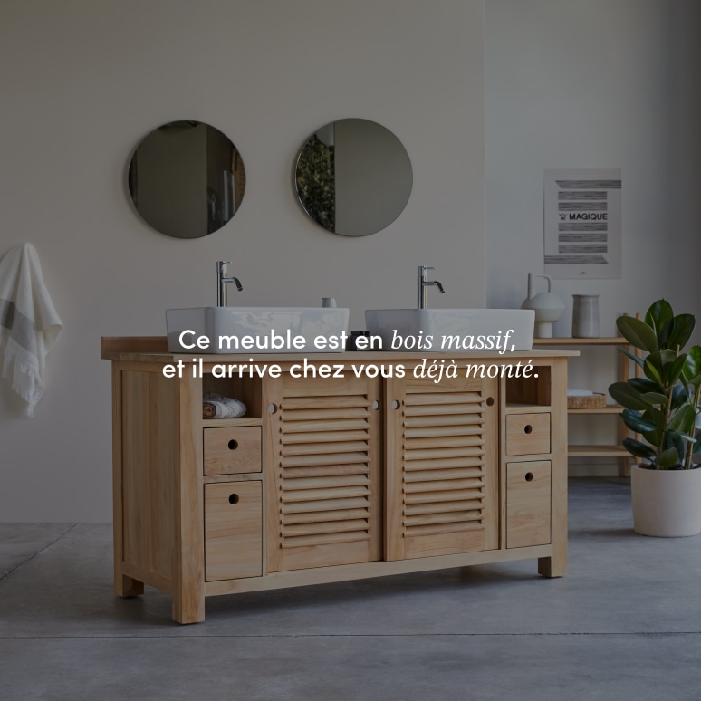 Coline - Meuble sous vasque en teck massif 145 cm