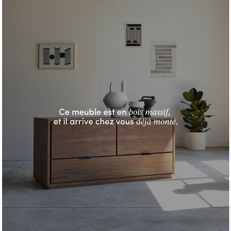 Senson - Meuble TV en noyer massif 120 cm