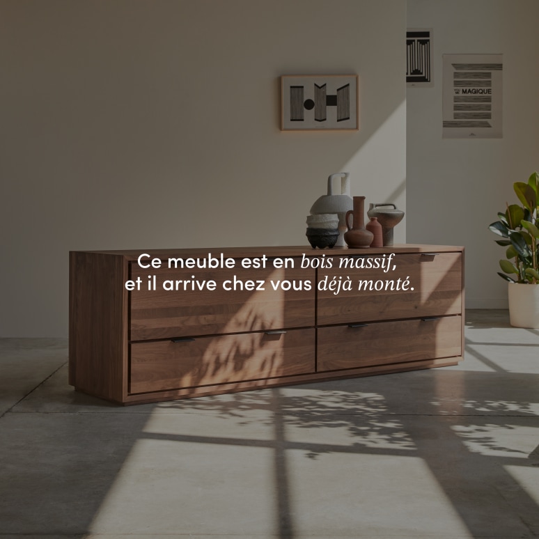 Senson - Meuble TV en noyer massif 180 cm