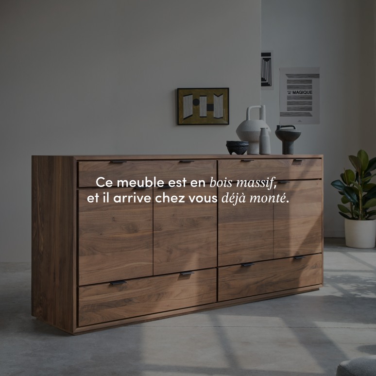 Senson - Buffet en noyer massif 200 cm