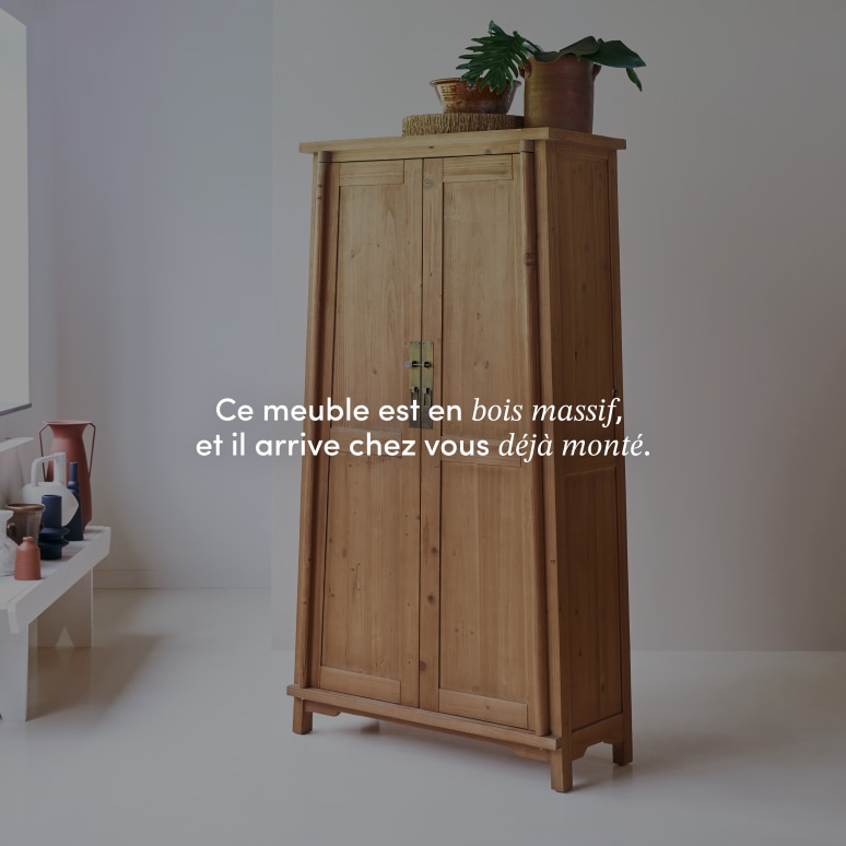 Yuki - Armoire d'entrée en pin massif recyclé