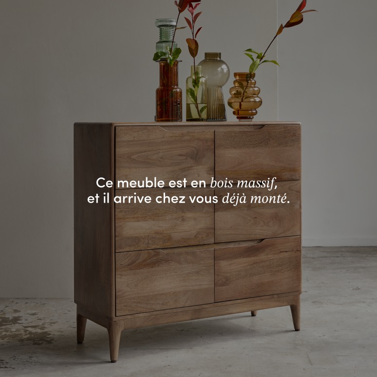 Gabrielle - Commode de rangement en manguier massif