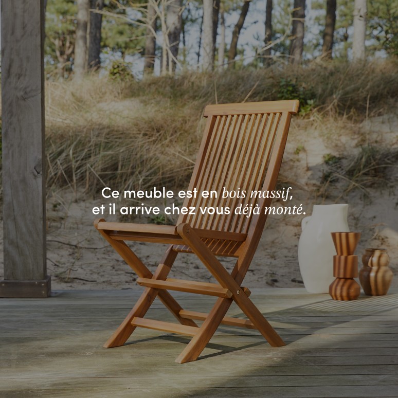 Capri - Ensemble de 2 Chaises de jardin en acacia massif