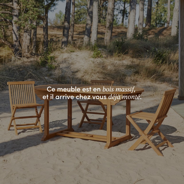 Capri -  Table de jardin extensible ovale en acacia massif 6-8 pers.