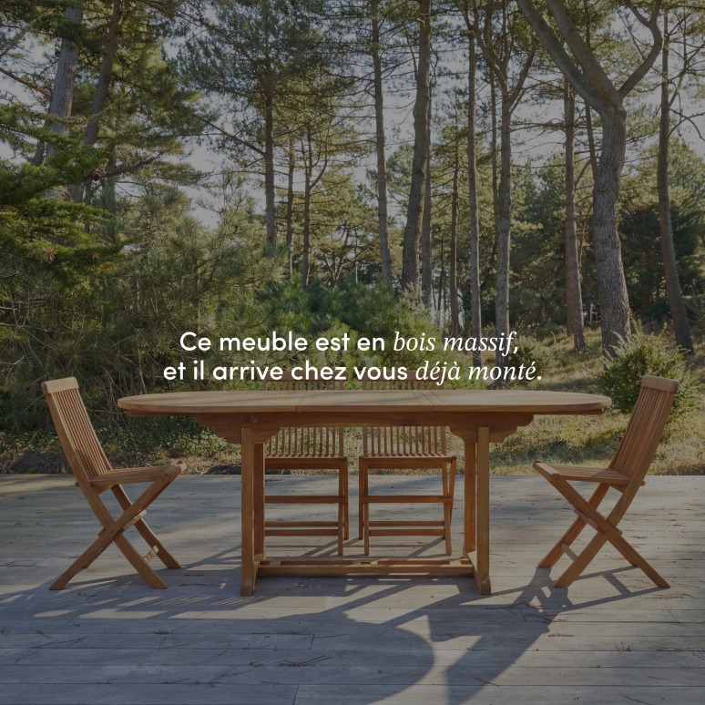 Capri - Table de jardin extensible ovale en acacia massif 8-10 pers.