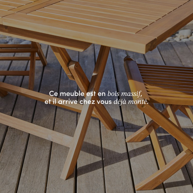 Capri - Table de jardin extensible pliante en acacia massif 4-6 pers.