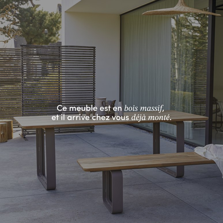 Harper - Ensemble de jardin en teck massif et aluminium 6 places