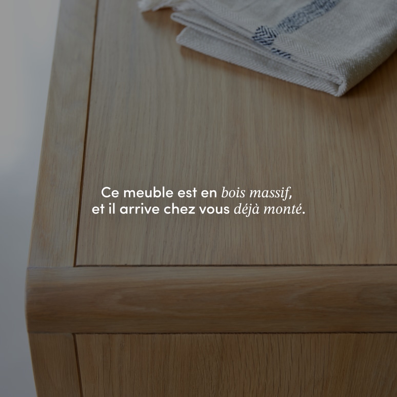 Come - Commode en chêne massif et cannage