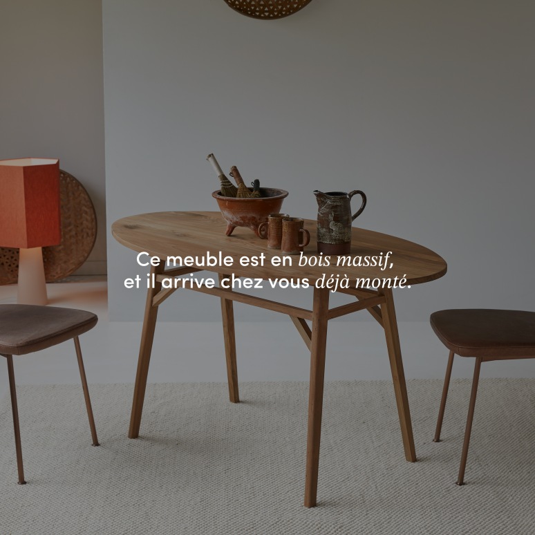 Elena - Table ovale en teck massif recyclé 2-4 pers.