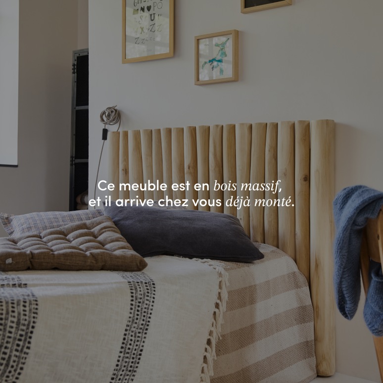 River - Tête de lit en teck massif 120 cm