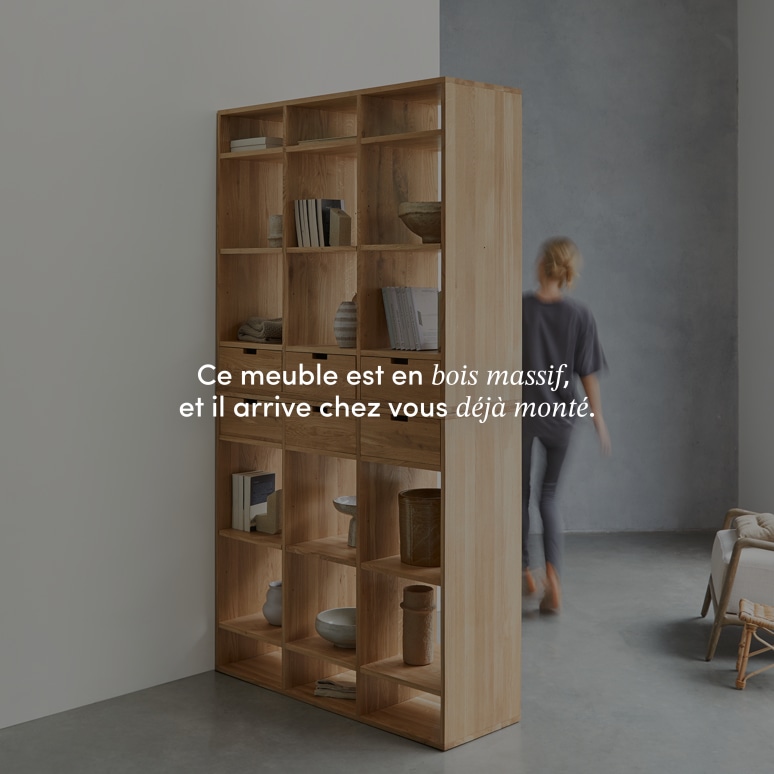 Miho - Bibliothèque haute en chêne massif
