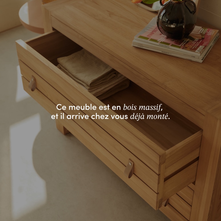 Minimalys - Commode de rangement en teck massif