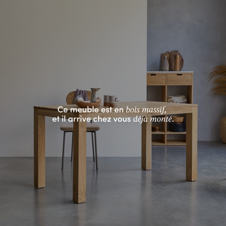 Eden - Table rectangulaire en chêne massif 4-6 pers.